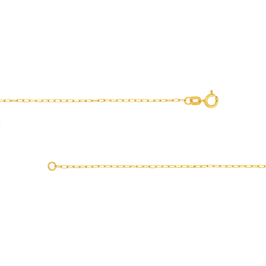 14K yellow gold paperclip chain necklace.