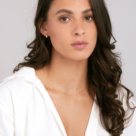 14K yellow gold paperclip chain necklace.