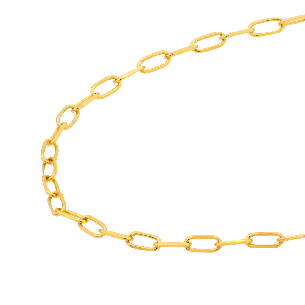 14K yellow gold paperclip chain.