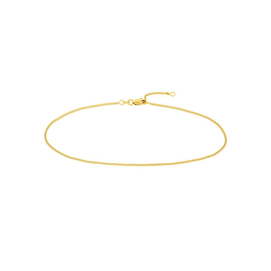 14K Yellow Gold Ankle Bracelet, Lobster Clasp