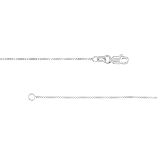 Sterling silver box chain with lobster clasp.