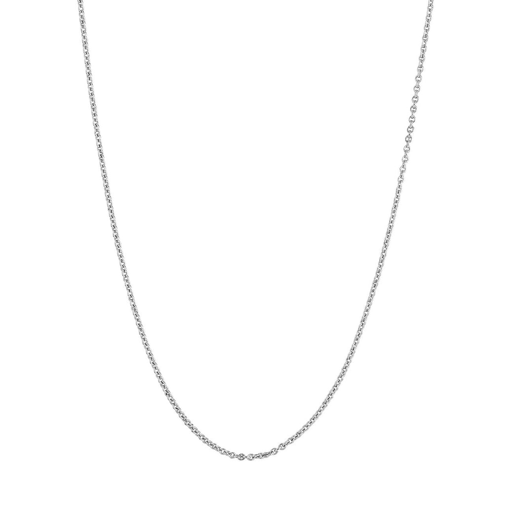 Sterling silver cable link chain necklace.