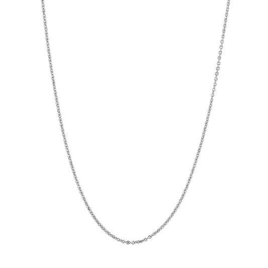 Sterling silver cable link chain necklace.