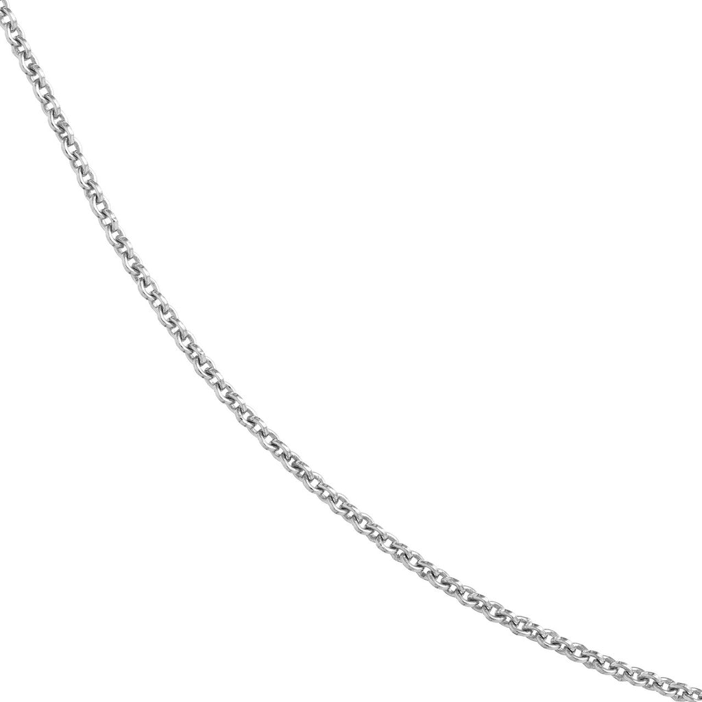 Sterling silver cable link chain.