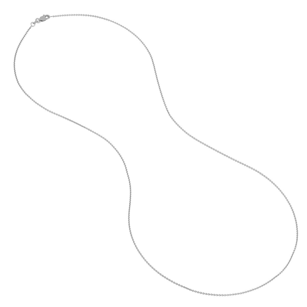 Sterling silver cable link chain.