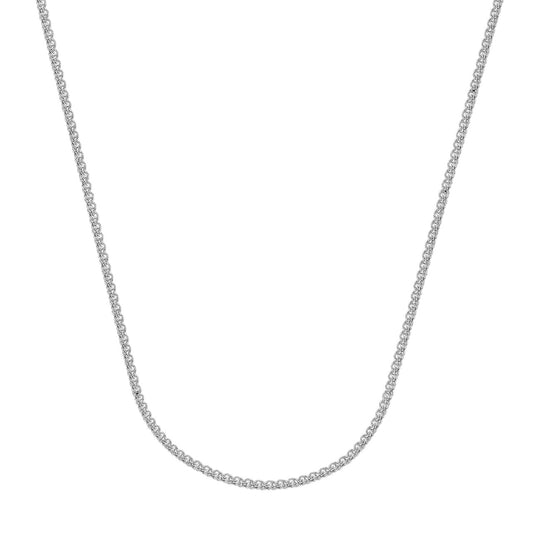 Sterling silver round wheat chain necklace.