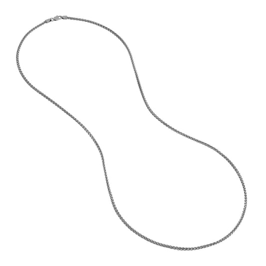 Sterling silver round wheat chain necklace.