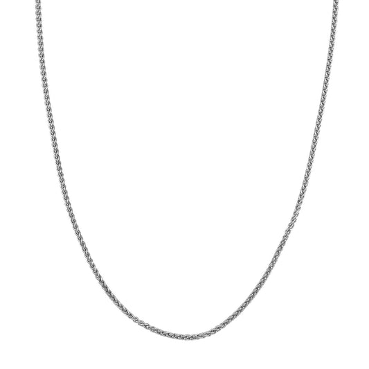 Sterling silver wheat chain necklace.
