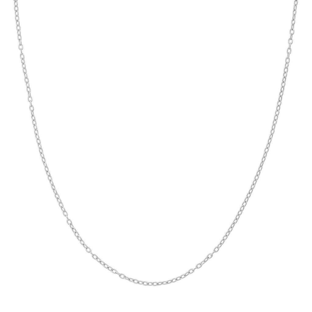 14K White Gold Rolo Chain Necklace