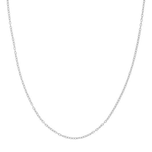 14K White Gold Rolo Chain Necklace