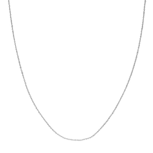 14K white gold Singapore chain.