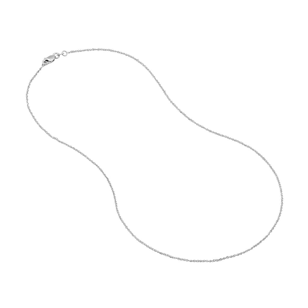 14K White Gold Singapore Chain