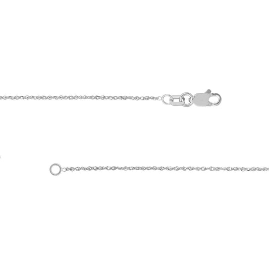 14K white gold Singapore chain.