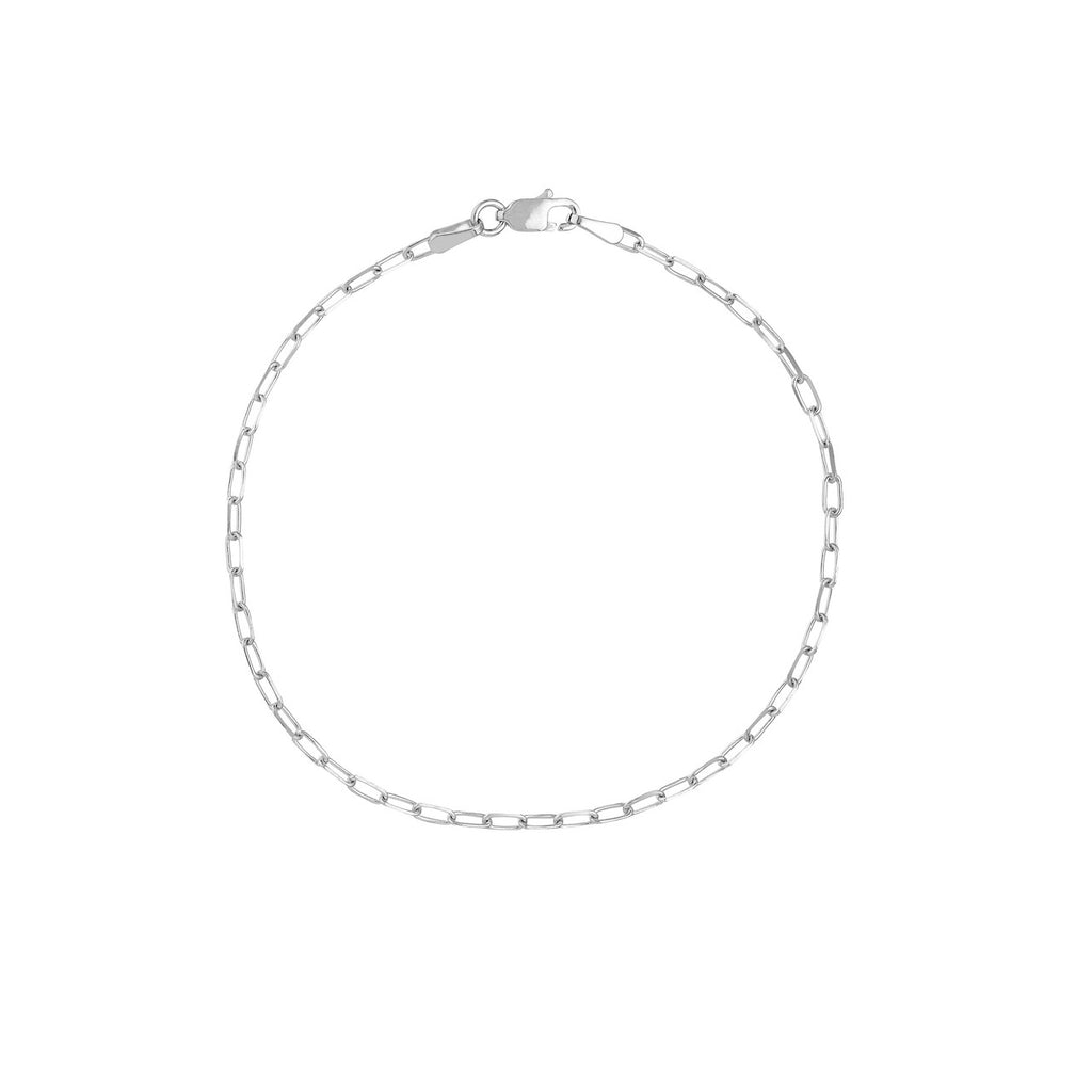 14K yellow gold paperclip bracelet.