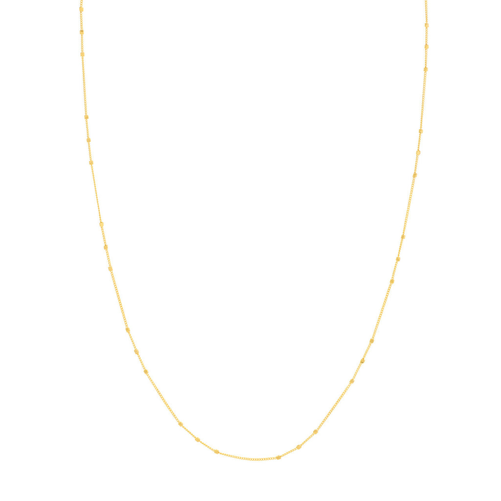 14K yellow gold station necklace.