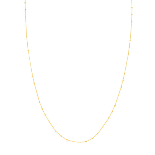 14K yellow gold station necklace.