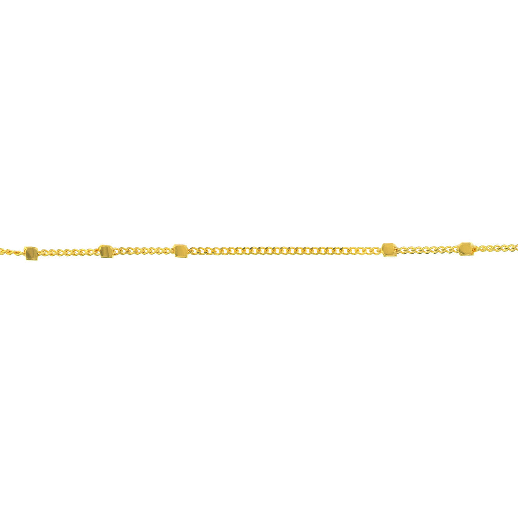 14K yellow gold station necklace design.