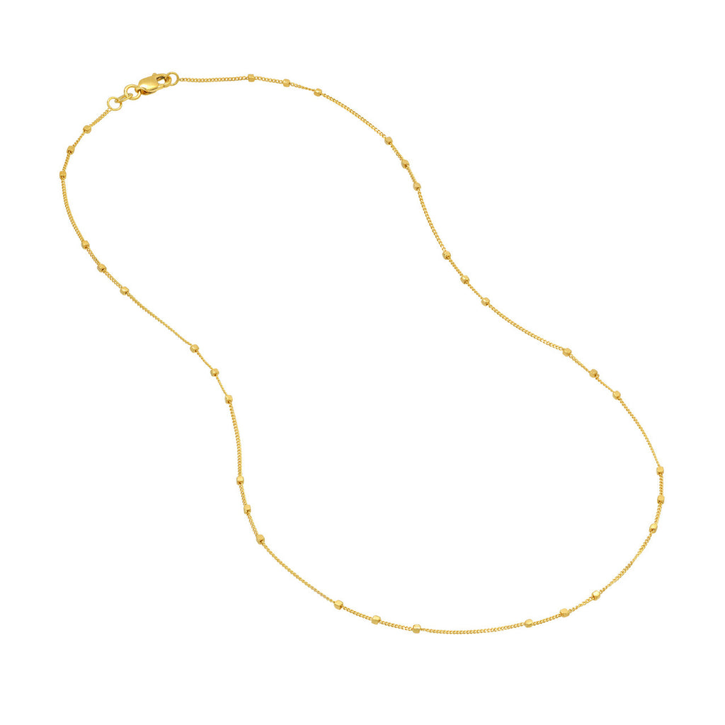 14K Yellow Gold Station Necklace