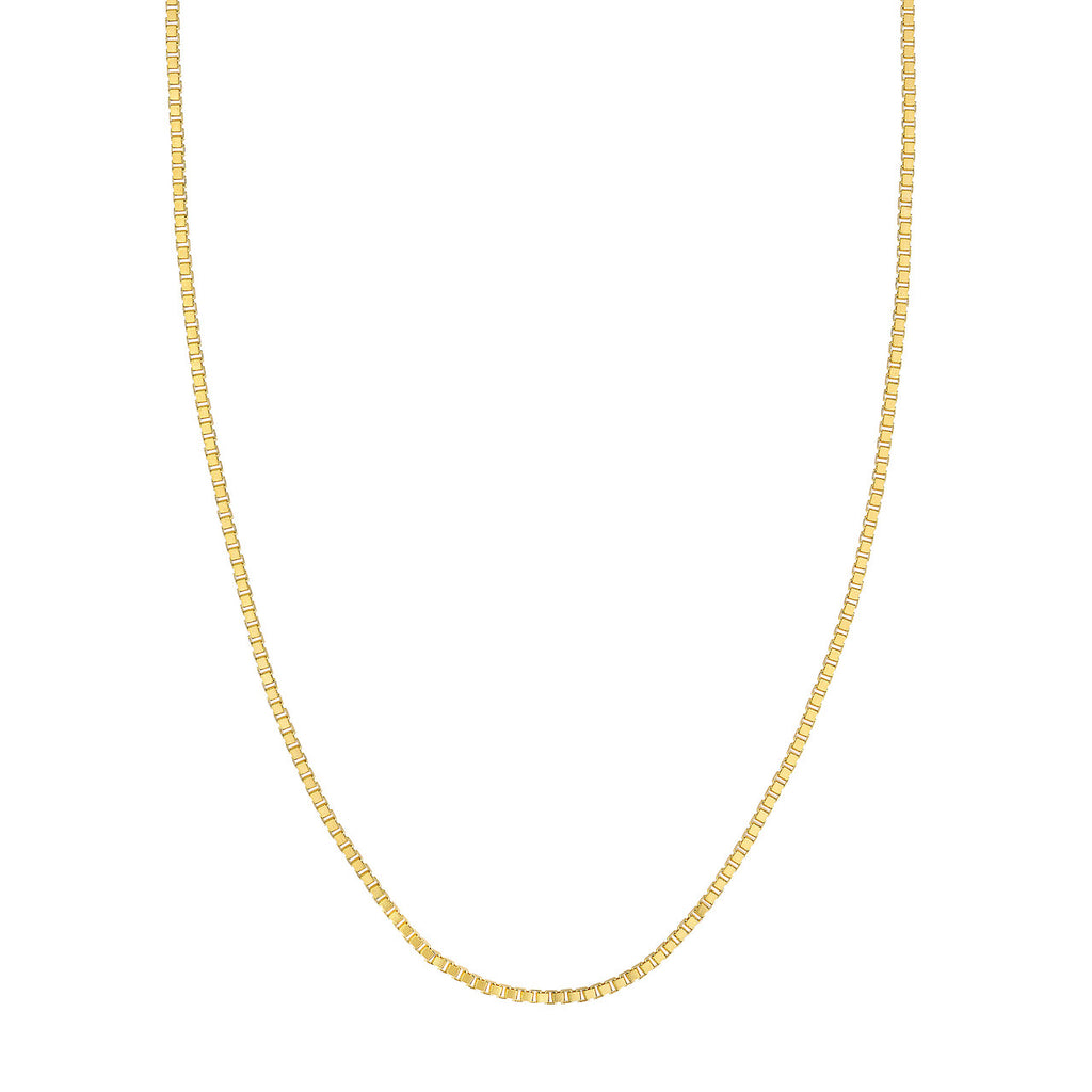 14K yellow gold box chain necklace.