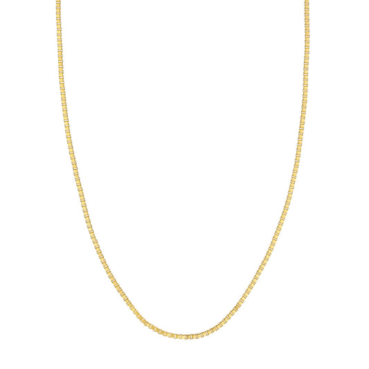 14K yellow gold box chain necklace.