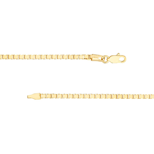 14K yellow gold box chain necklace.