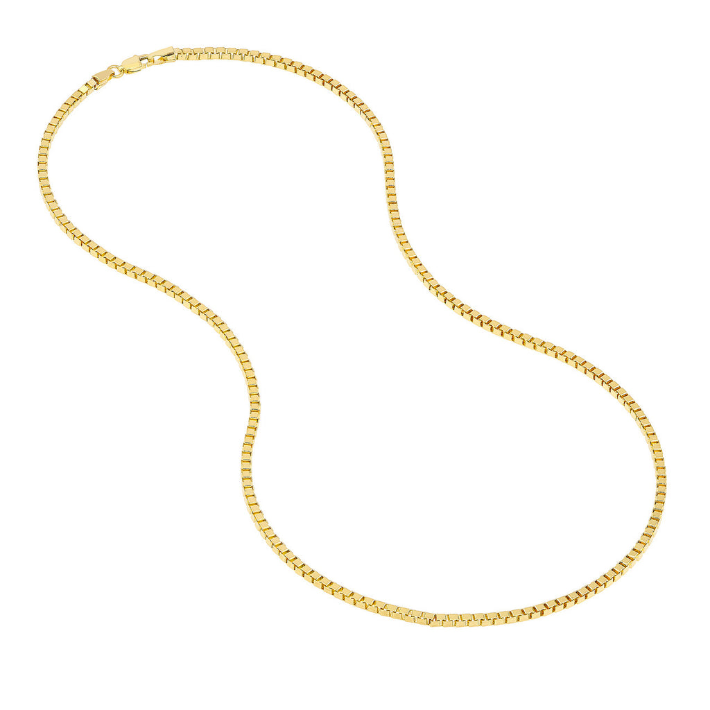 14k yellow gold box chain necklace.