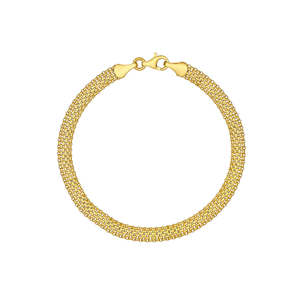14K yellow gold woven bracelet.