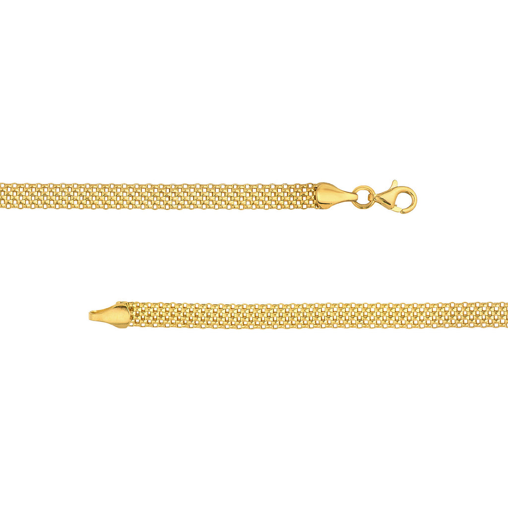 14K yellow gold mesh bracelet clasp.