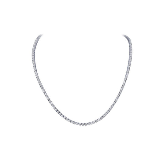 Tennis Simulated Diamond Necklace in Platinum Bonded Sterling Silver