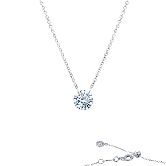 Simulated diamond necklace with platinum chain.
