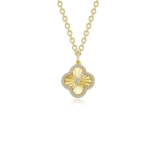 Lafonn Clover Simulated Diamond Necklace in Sterling Silver 0.60ctw