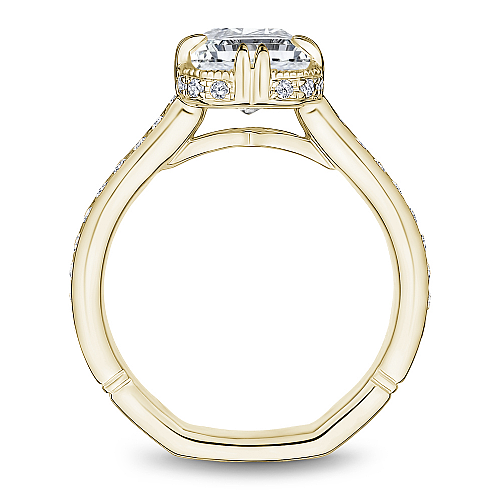 14K yellow gold diamond semi-mount ring.