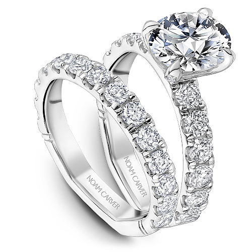 14K white gold diamond engagement ring.