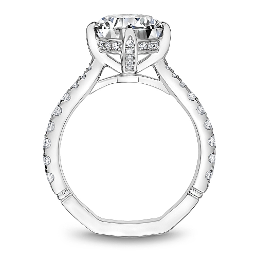 14K white gold diamond semi-mount ring.