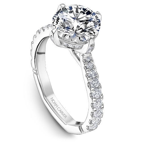 14K white gold diamond engagement ring.