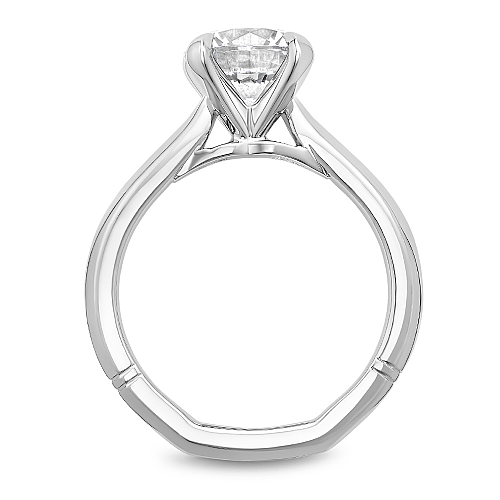 Solitaire diamond ring, 14K white gold.