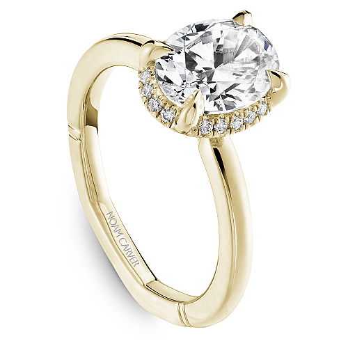 14K Yellow Gold Diamond Halo Ring