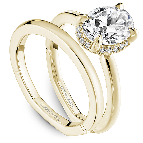 14K Yellow Gold Diamond Halo Ring