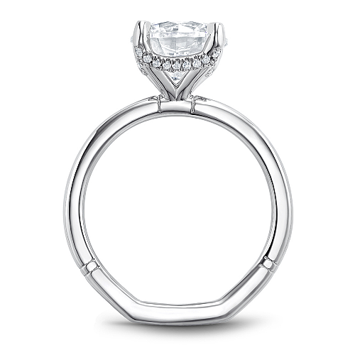 14K white gold diamond solitaire ring.