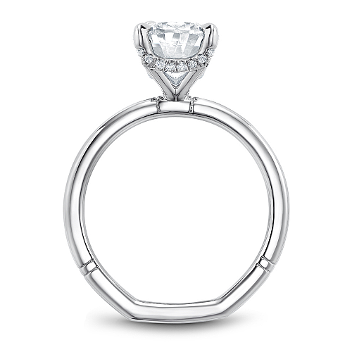 14K white gold diamond solitaire ring.