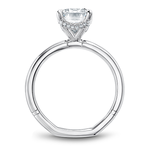 14K white gold solitaire diamond ring.