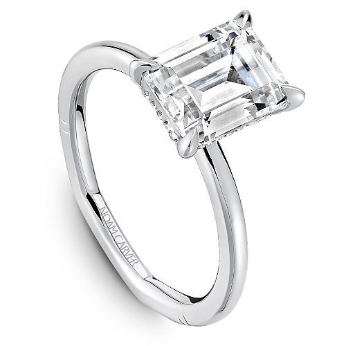 14K white gold diamond solitaire ring