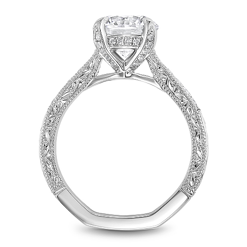 14K white gold diamond solitaire ring.