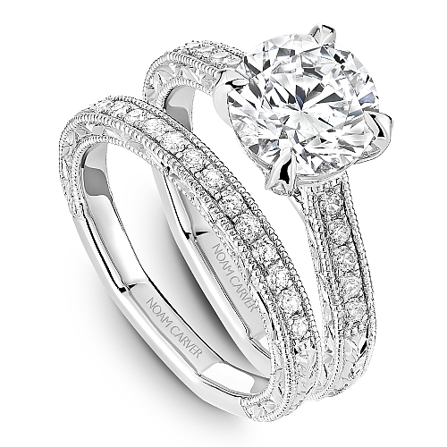 14K white gold diamond solitaire ring
