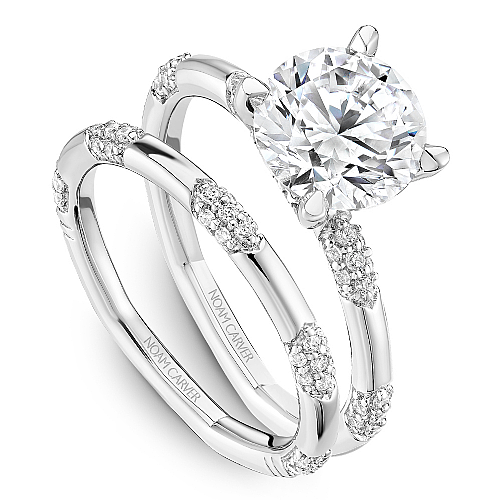 14K white gold diamond solitaire ring