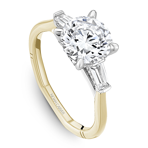 14K white-yellow diamond engagement ring.