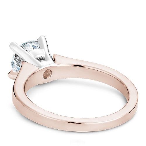 14K rose gold solitaire semi-mount ring.