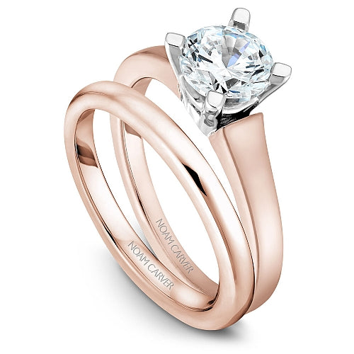 Rose gold solitaire engagement ring setting.