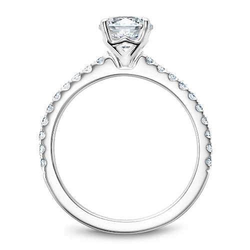 14K white gold ring with diamonds.
