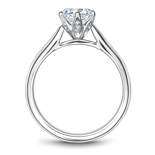 14K white gold diamond semi-mount ring.